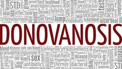 Donovanosis - Granuloma Inguinale vector illustration word cloud isolated on white background.