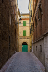 Fototapeta premium Osimo, historic town of Marche, Italy: typical street