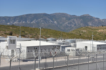 Closed Zervou Refugee Camp in Samos, Greece - obrazy, fototapety, plakaty