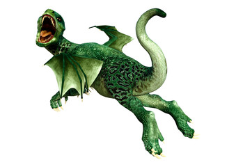 Fototapeta premium 3D Rendering Fairy Tale Dragon on White