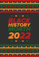 Fototapeta na wymiar Black History Month. African American History. Celebrated annual. In February in United States and Canada. In October in Great Britain. Poster, card, banner, background. Vector illustration