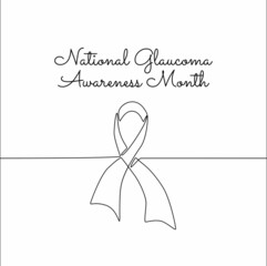 single line art of national glaucoma awareness month good for national glaucoma awareness month celebrate. line art. illustration.