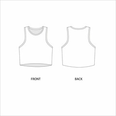 Sports Top design template. Tank top technical sketch? vector.