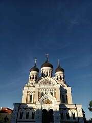  Sunset frontal shot of the Orthodox Church in Tallinn