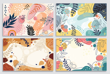 Design banner frame flower Spring background with beautiful. flower background for design. Colorful background with tropical plants. 