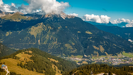 Beautiful alpine summer view at the famous Grubigstein summit near Lermoos, Tyrol, Austria