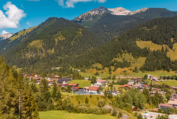 Beautiful alpine summer view at the famous Grubigstein summit near Lermoos, Tyrol, Austria