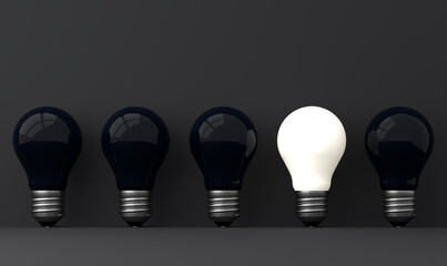 old classic light bulb in front of background - 3D Illustration