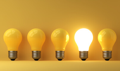 old classic light bulb in front of background - 3D Illustration