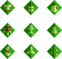 Isolated Christmas icon pack drawing in flat style with half shadow