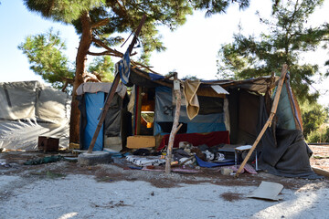 Vathy Hotspot Refugee Camp in Samos, Greece 