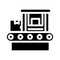 conveyor line glyph icon vector. conveyor line sign. isolated contour symbol black illustration