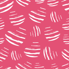 Whine striped hearts on pink seamless pattern. Background for wallpapers, gift boxes, textiles, papers, fabrics, web pages. For Valentine's Day.