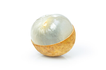 Fresh longan fruit isolated on white background. Clipping path.