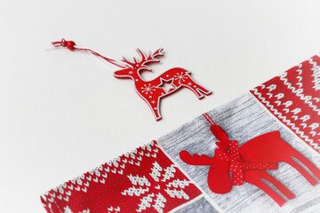 Christmas towel and deer for decoration