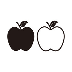 Apple set icon vector. Apple fruit symbol illustration