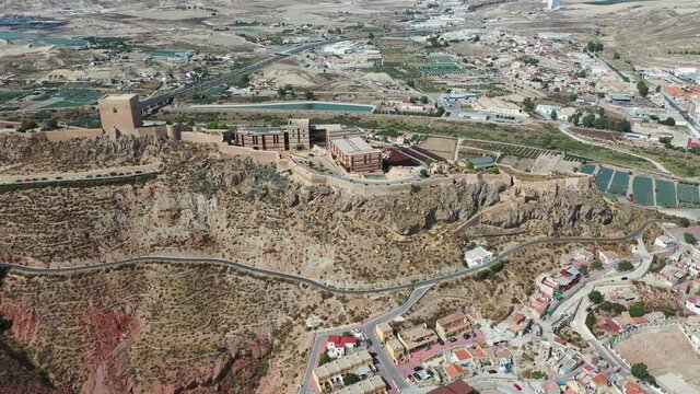 Scenic view of the city of Lorca. Province of Murcia. Spain. High quality 4k footage