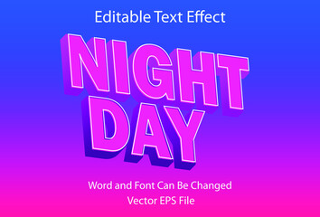purple  text effect crooked eps night day