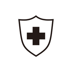 Obraz premium Medical health shield. Safety badge. Illustration vector