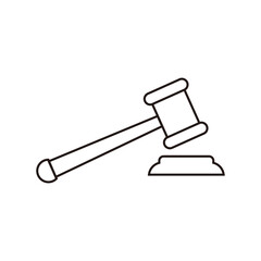 law icon, hammer vector symbol