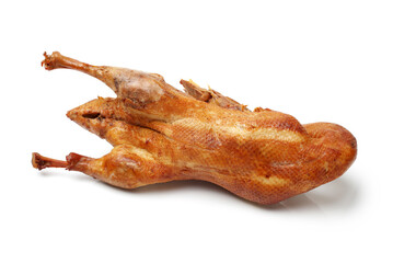 Smoked duck on white background