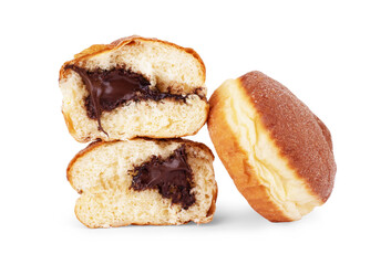 freshly baked donut isolated on white background