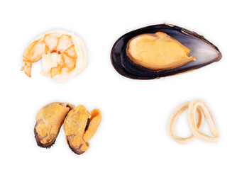 Delicious Shrimp Fried Rice Top View on white background