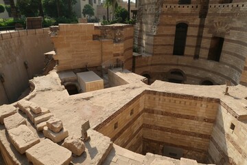 Egypt. Cairo. Coptic quarter, ruins of a Roman bastion.