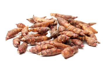 Jerusalem artichoke on a white background