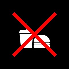 no eating and drinking sign icon, no eating and drinking sign symbol