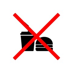 no eating and drinking sign icon, no eating and drinking sign symbol