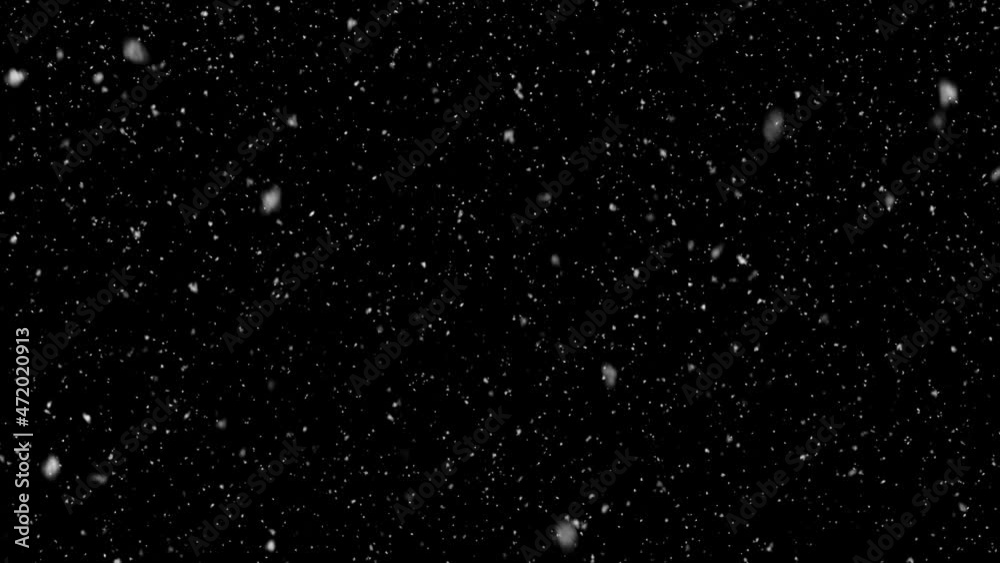 Wall mural natural falling snow, png codec with alpha channel - transparent background. seamless loop
