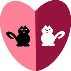 cat with big heart design for valentine's day