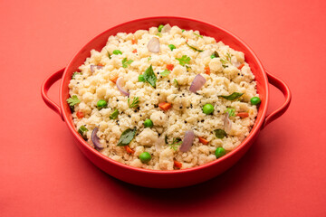 Upma, uppumavu or uppittu indian breakfast recipe