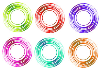 Colorful Circle Technology Infographic Decoration Element Set