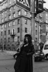 Fototapeta premium portrait of a woman in city