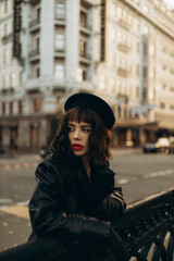 portrait of a woman in city