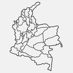 doodle freehand drawing of colombia map.