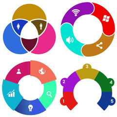 Business infographics. Set of pie chart	