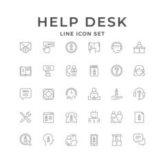 Set line icons of info and help center