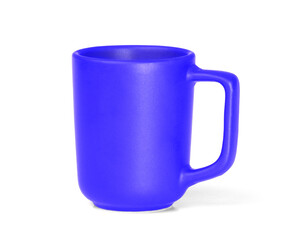 Blue coffee mug with espresso isolated