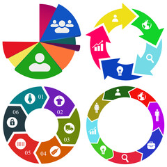 Business infographics. Set of pie chart	