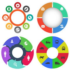 Business infographics. Set of pie chart	