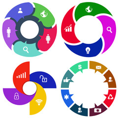 Business infographics. Set of pie chart	