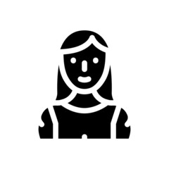 strong woman glyph icon vector. strong woman sign. isolated contour symbol black illustration