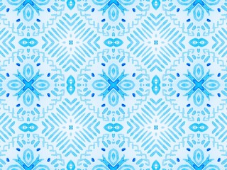 Mixed Tiles. Indigo Patchwork. Turquoise Italy