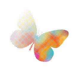 Multicolored butterfly from circles. Vector illustration. beautiful butterfly