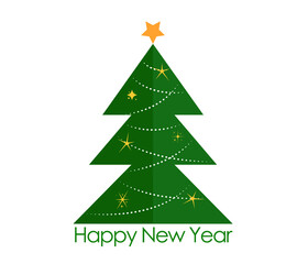 Christmas tree. isolated on white background.  Creative holiday invitation template. Vector illustration