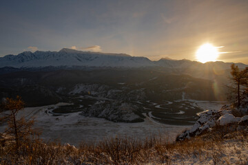 sunrise in the mountains