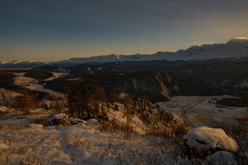 sunset in the mountains
